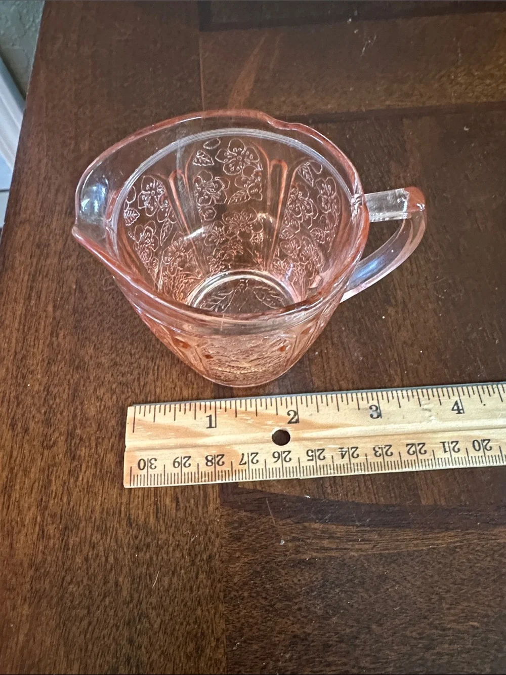 VTG 1930’s Jeannette Pink Cherry Blossom Child’s Toy Creamer Depression Glass